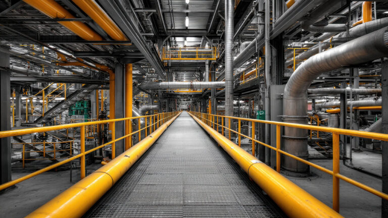Labyrinth of pipes and conveyor belts inside a large plant --ar 3:2 --stylize 250 --v 7 Job ID: 8849cf94-74c6-4b55-b2dc-693ef0da6ddf